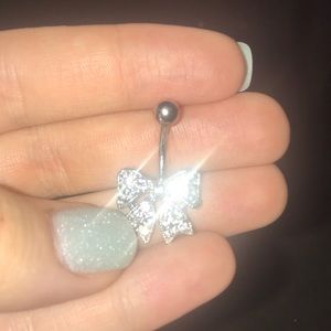Bow belly button ring